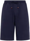 Brunello Cucinelli French Terry Bermuda Shorts In Blue