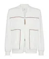 Brunello Cucinelli White Techno Cotton Fleence Topwear In White