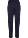 Brunello Cucinelli Cashmere-french Terry Silk Sweatpants In Blue