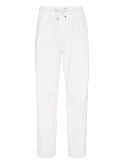 Brunello Cucinelli Hose Aus French Terry In White