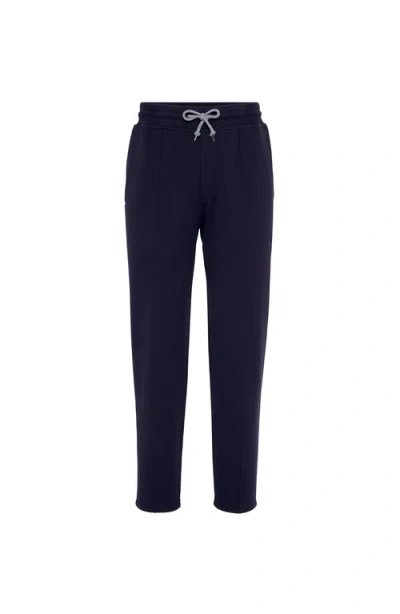 Brunello Cucinelli French Terry Trousers In Blue