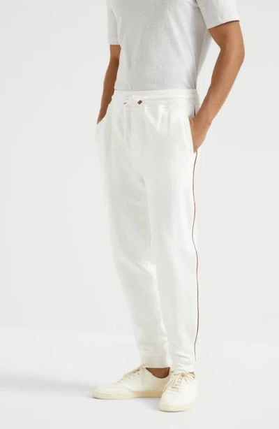 Brunello Cucinelli French Terry Trousers In Off-white
