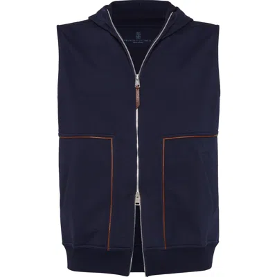 Brunello Cucinelli French Terry Vest In Cobalt