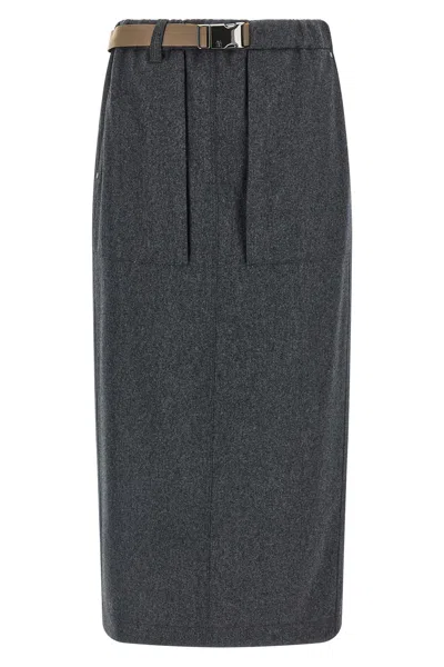BRUNELLO CUCINELLI FRESH WOOL SKIRT
