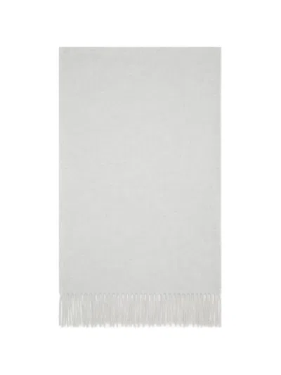 Brunello Cucinelli Fringe Cashmere Scarf In White