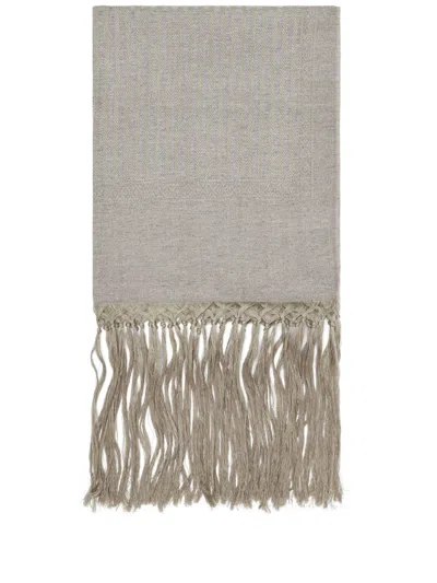 Brunello Cucinelli Fringe-detail Beach Towel In Brown