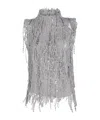 Brunello Cucinelli Fringe-detailed Sleeveless Top In Gray