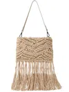 Brunello Cucinelli Fringe-detailing Shoulder Bag In Neutrals