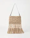 Brunello Cucinelli Fringe-detailing Shoulder Bag In Nude