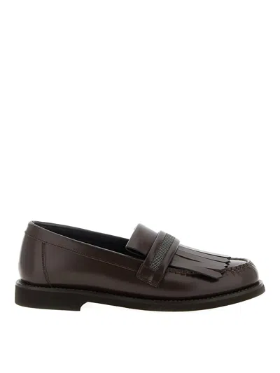 Brunello Cucinelli Fringe Loafer In Brown