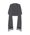 Brunello Cucinelli Hooded Fringed Poncho In Black
