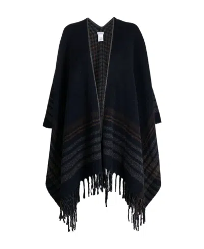 Brunello Cucinelli Fringed Alpaca Wool-blend Cape In Black