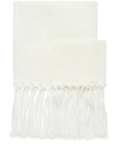 Brunello Cucinelli Fringed Bath Towels In White