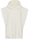 Brunello Cucinelli Fringed Cape In White