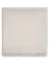 Brunello Cucinelli Fringed Cashmere-silk Scarf In White