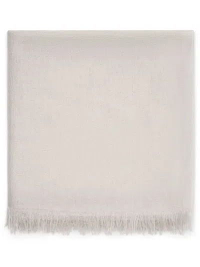 BRUNELLO CUCINELLI FRINGED CASHMERE-SILK SCARF