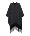 Brunello Cucinelli Reversible Fringed Poncho In Black