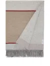 Brunello Cucinelli Fringed Colour-block Silk Blanket In Neutrals