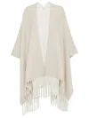 Brunello Cucinelli Gestricktes Cape Mit Fransensaum In Neutrals