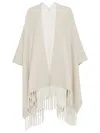Brunello Cucinelli Gestricktes Cape Mit Fransensaum In Nude