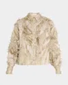 Brunello Cucinelli Fringed Fil Coupe Jacquard Bomber Jacket In Neutral