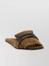 Brunello Cucinelli Fringed Flat Sole Open Toe Sandal