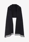 Brunello Cucinelli Fringed Hooded Scarf In Black