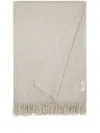 Brunello Cucinelli Fringed Knitted Blanket (200cm X 150cm) In Neutrals
