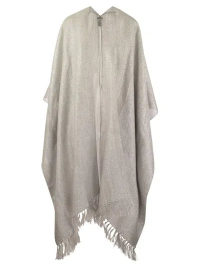 Brunello Cucinelli Fringed Long In Gray