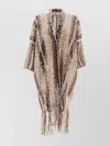 Brunello Cucinelli Open-knit Brown Knitwear With Fringe Detailing In Brown