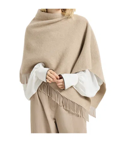 Brunello Cucinelli Fringed Poncho In Multi