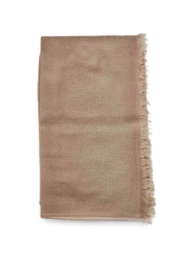 Brunello Cucinelli Fringed Rectangular Scarf In Brown