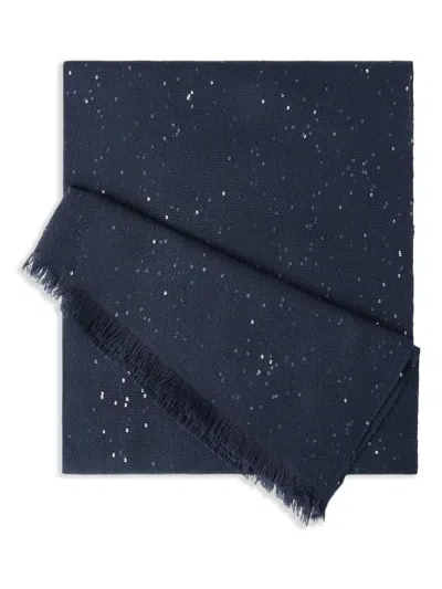 Brunello Cucinelli Fringed Scarf In Blue