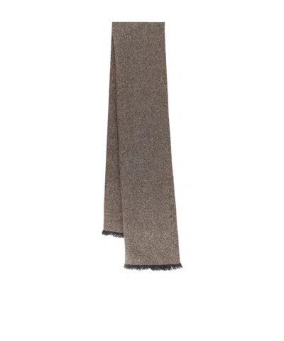 Brunello Cucinelli Fringed Scarf In Gray