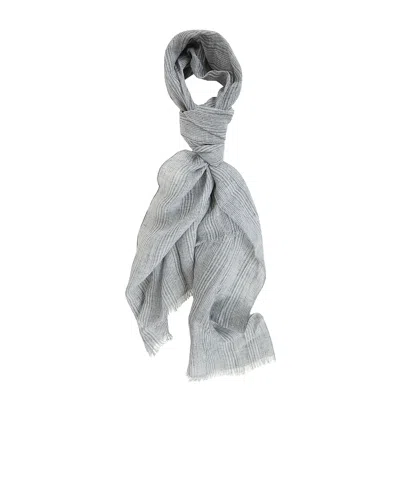 Brunello Cucinelli Frayed-edge Scarf In Gray