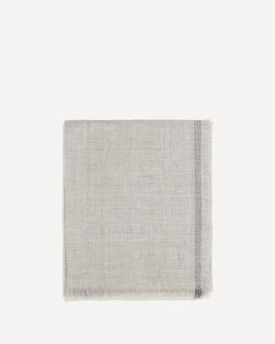 Brunello Cucinelli Fringed Scarf In Gray