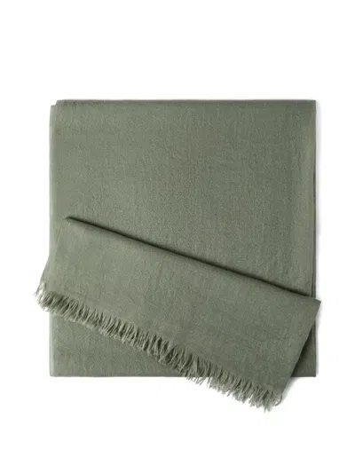 Brunello Cucinelli Fringed Scarf In Green