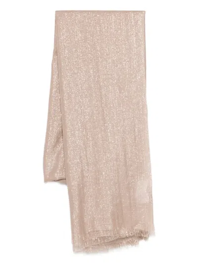 Brunello Cucinelli Fringed Scarf In Brown