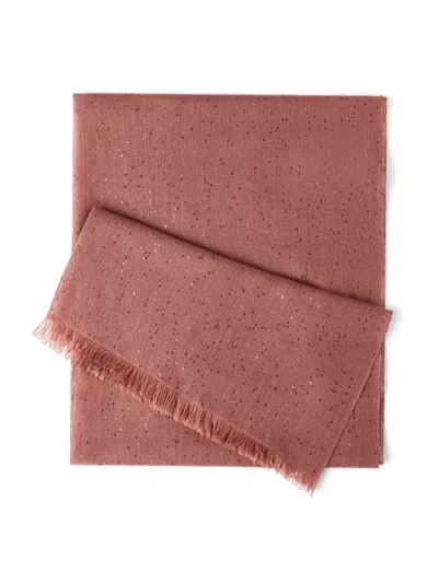 Brunello Cucinelli Cashmere And Silk Diamond Yarn Scarf In Brown