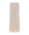 Brunello Cucinelli Crochet Midi Skirt In Nude