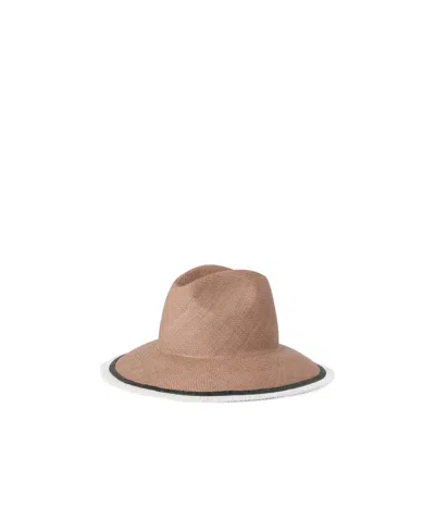 Brunello Cucinelli Fringed Straw Fedora In Brown