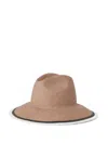 Brunello Cucinelli Straw Embellished Fedora Hat In Neutrals