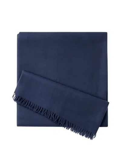 Brunello Cucinelli Fringed-edge Scarf In Blue