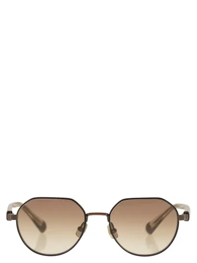Brunello Cucinelli Full Frame Sunglasses In Brown