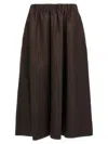 Brunello Cucinelli Elastic-waistband Midi Skirt In Brown
