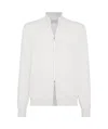 Brunello Cucinelli Funnel-neck Cashmere Cardigan In White
