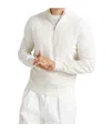 Brunello Cucinelli Funnel-neck Cashmere Polo Shirt In White