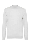 Brunello Cucinelli Grey Cashmere And Silk Sweater In Fog