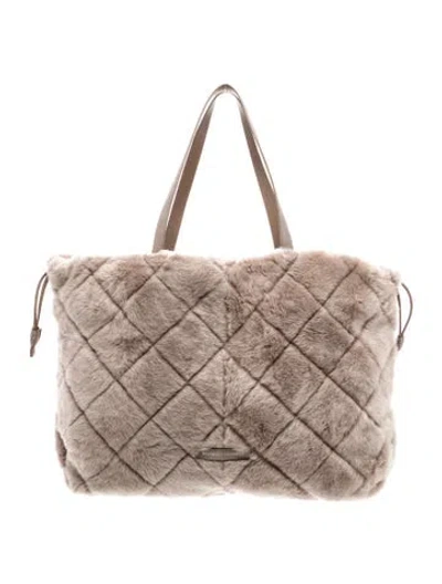 Pre-owned Brunello Cucinelli Fur Backpack In Neutral