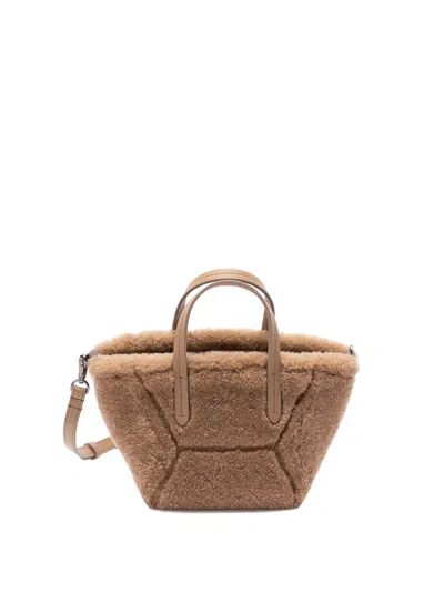 Brunello Cucinelli Fur Bag In Yellow